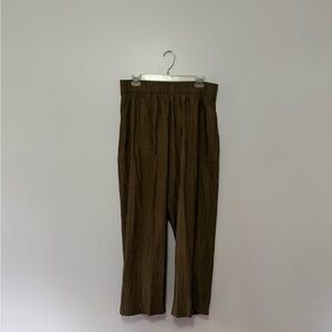 ZARA Brown Relaxed Elastic-Waist Men’s Pants